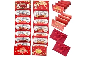WVD Lot de 2 enveloppes de Noël pour argent liquide, cartes de Noël avec enveloppes, cadeaux amusants pour hommes, femmes, en