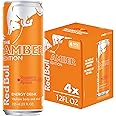 Red Bull Amber Edition Energy Drink, Strawberry Apricot, 114mg Caffeine, 12 fl oz, Pack of 4 Cans