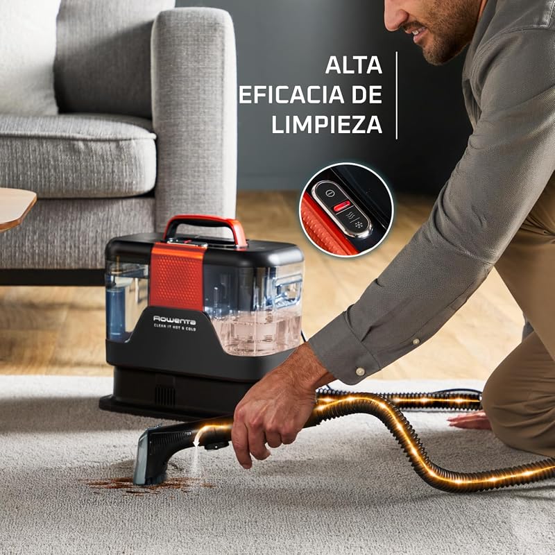 Clean It Hot & Cold, Aspiradora tapicerías 1150W, 5 Acc, Negro