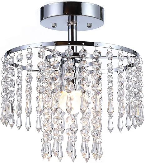 Riomasee Mini Chandelier Semi Flush Mount Ceiling Light Elegant