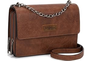 Wrangler Flap Crossbody Purse for Women Shoulder Bag Vintage Wallets with Chain Strap