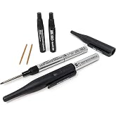 June Gold 2 Black Deep Reach Markers + Refills, 30 mm Reach &amp; 2 mm Felt Tip | 2 Ink Refill Bottles, 2 Tip Replacements