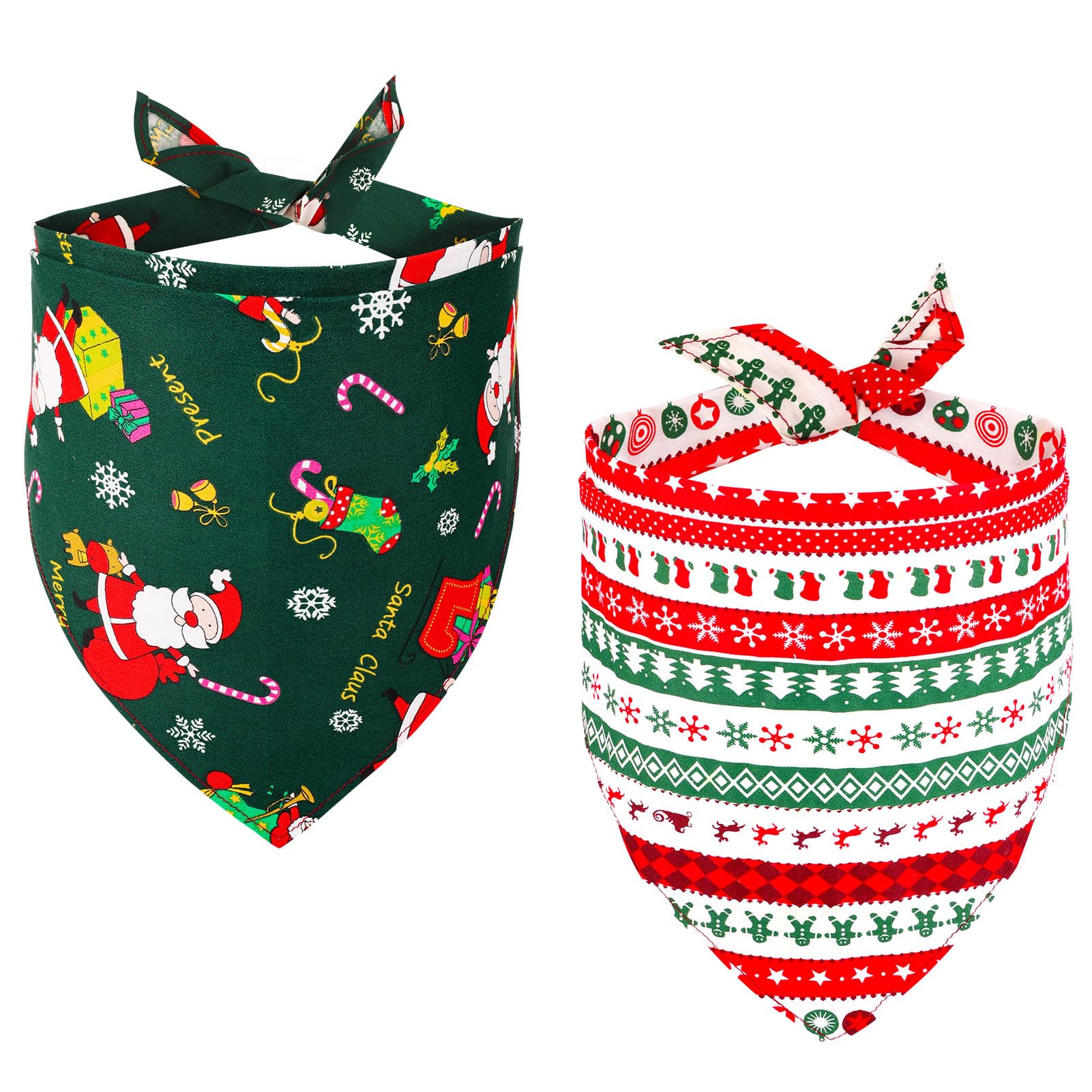 SRIZIAN 2 Pcs Christmas Dog Bandanas, Adjustable Triangle Cat Dog Neckerchief, Triangle Scarfs with Pumpkin Pattern, Dog Christmas Costumes for Small Medium Large Dogs