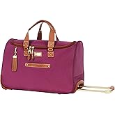 Steve Madden Designer Carry On Luggage Collection - Lightweight 20 Inch Duffel Bag- Weekender Overnight Business Travel Suitcase with 2- Rolling Spinner Wheels (Global Purple)