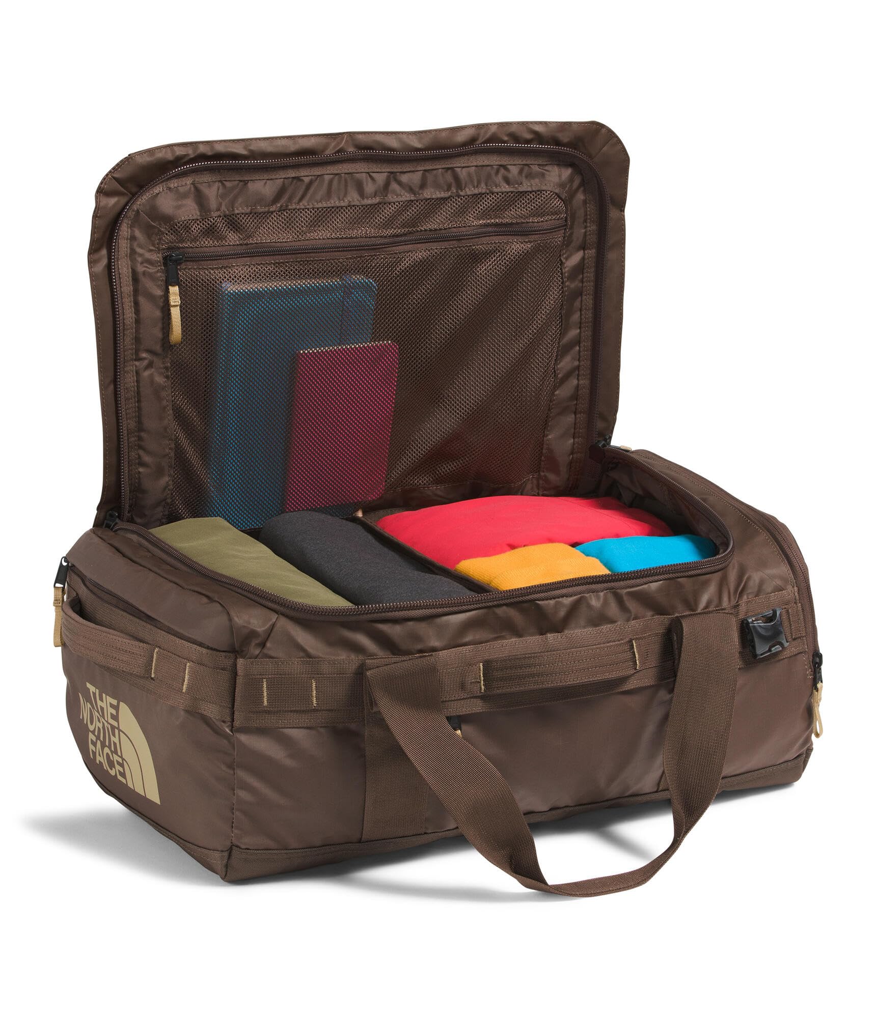 THE NORTH FACE Base Camp Voyager Duffel—42L - PFAS Free, Smokey Brown/Khaki Stone, One Size