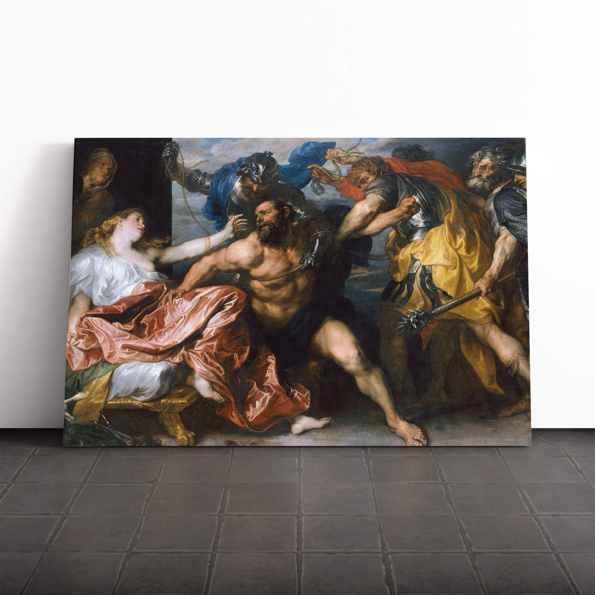Anthony Van Dyck The Taking of Samson Canvas Print | Gallery Wrapped 30mm Frame Wall Art | 20x14 inches | Ready to Hang | Modern Picture | Living Room Bedroom Lounge Office