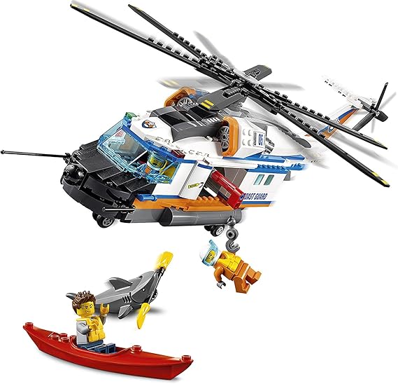 LEGO City - Guardacostas: Helicóptero de Rescate, Set de Construcción de Aventuras Marítimas, Incluye PirAgua, Moto de Agua y un Tiburón de Juguete (60166): Amazon.es: Juguetes y juegos