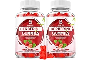 GRNLIFE Berberine Gummies with Ceylon Cinnamon 1500mg High Potency Berberine HCL Supplement for Immune and Metabolism Support, Sugar Free Organic Berberine Gummies Strawberry Flavor - 120 Count