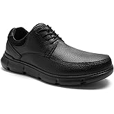 Men's Orthopedic Wide Business Leather Dress Shoes - Arch Support Plantar Fasciitis Casual Formal Wingtip Oxford - Comfortable Cap Toe Orthotics Patent Tuxedo Sneakers for Foot and Heel Pain Relief