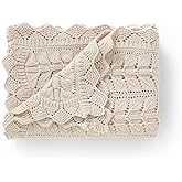 Neiwech Cotton Baby Blanket Knit Soft Cozy Lightweight Stroller Crib Nursery Receiving Swaddling Blankets for Infants Newborn Boys Girls Camel 30x40 Inch