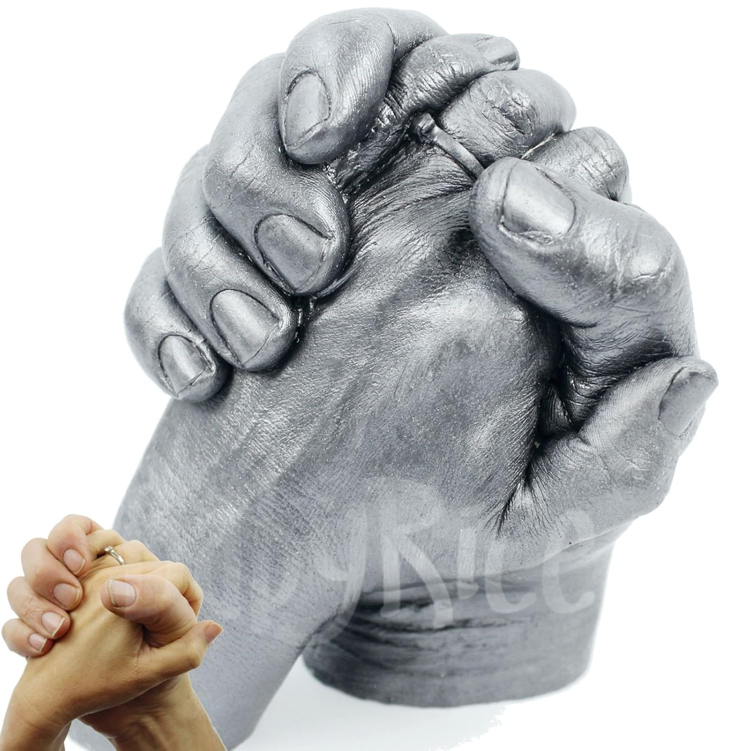 Adult 3D Handprint Hands Cast Life Casting Kit, Pewter Wedding
