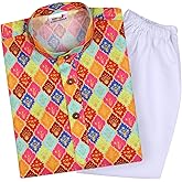 Superminis Baby Boys Cotton Printed Kurta With White Pyjama Dress