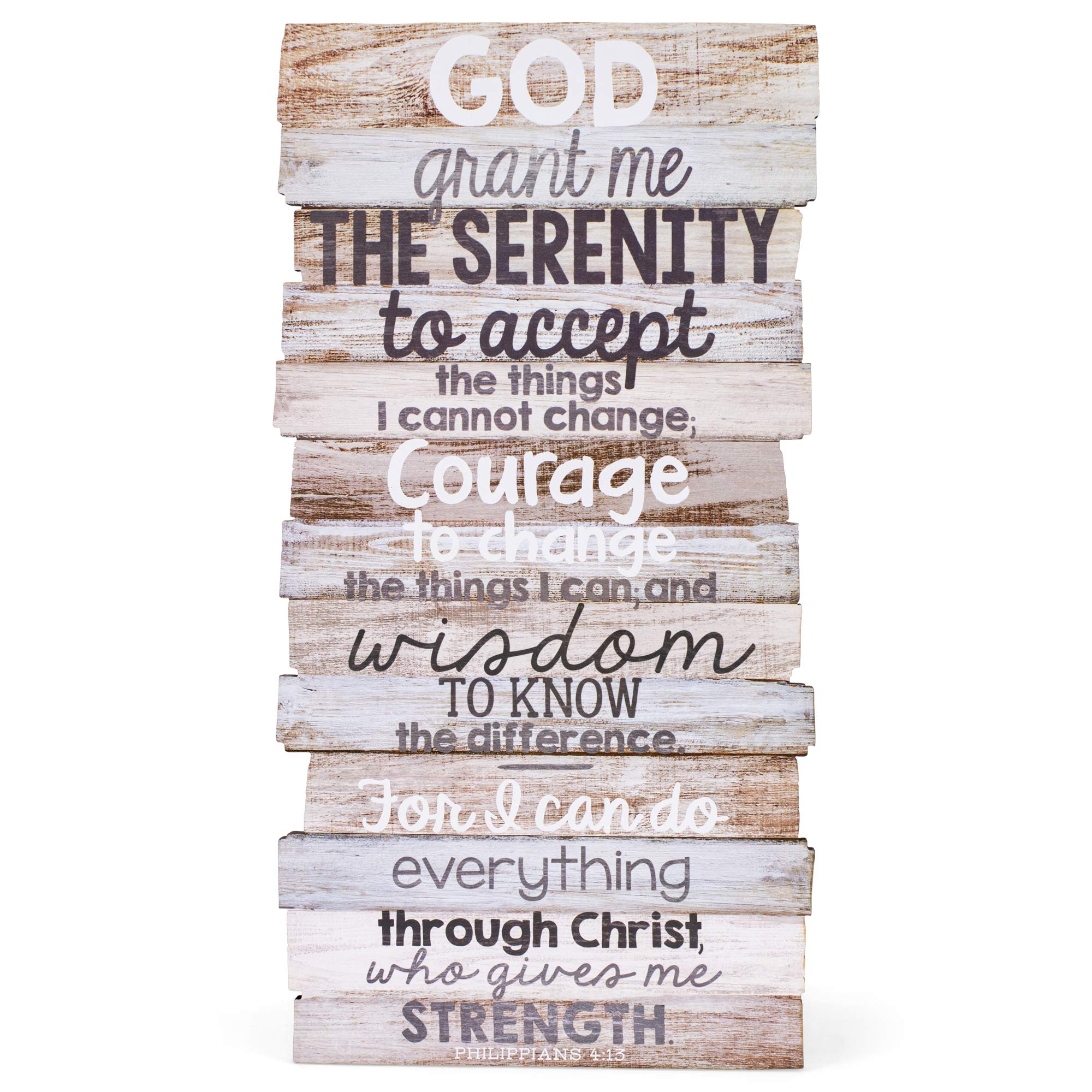 Lighthouse Christian Products Serenity Prayer Rustic Stacked Pallet 8.5 x 16.5 Wood Plaque