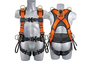 TT TRSMIMA Safety Harness Fall Protection Upgrade 4 Quick Buckles Construction Full Body Harness 6 Adjustment D-ring
