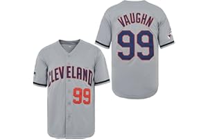 Yseohb Men's Ricky Vaughn 99 Movie Baseball Jersey,90s Hip Hop Clothing Stitched Sports Fan Shirt Jersey Navy Grey White