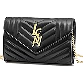 Chrysansmile Envelope Clutch Purses for Women Genuine Leather Crossbody Bags Fashion Quilted Womens Handbags with Chain