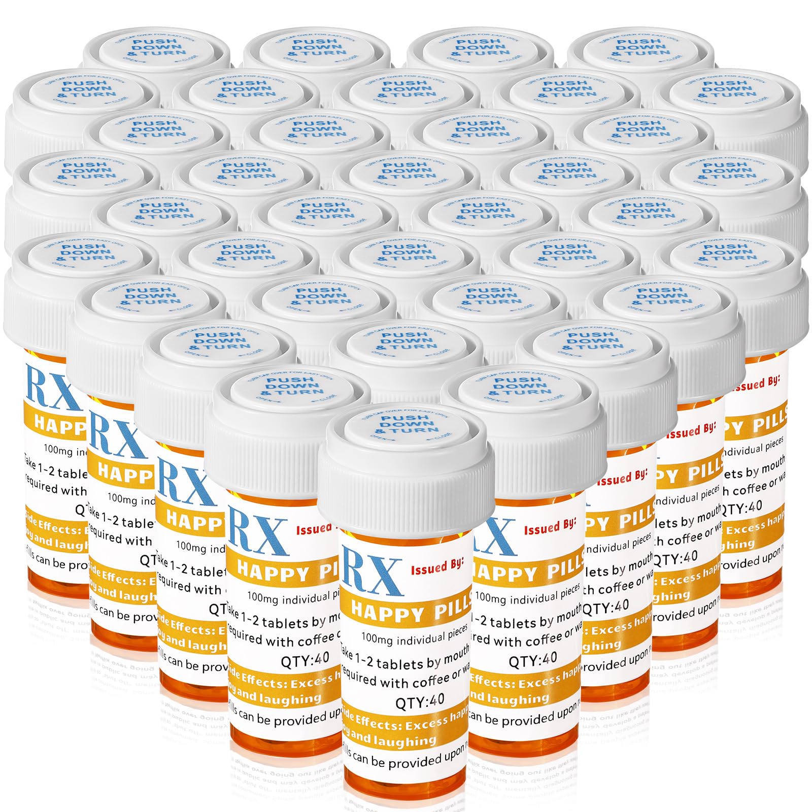 Photo 1 of RimCereal 50 Set Nursing Halloween Party Supplies 50 Empty Pill Bottles with Caps Plastic Medicine Containers with 50 Sticky Label Pill Vial for Nurse Party Favors Serve (8 Dram)