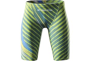 MY KILOMETRE Men's Swimsuit Jammer Solid Swim Jammers Endurance Long Racing Training Swimsuit