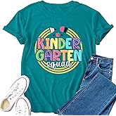 VERYNEAT Teacher Shirt for Women Kindergarten Squad T-Shirts Kindy Teacher Life Tee Tops