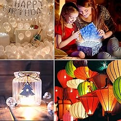Aogist 50pcs White Balloon Lights,Long Standby Time