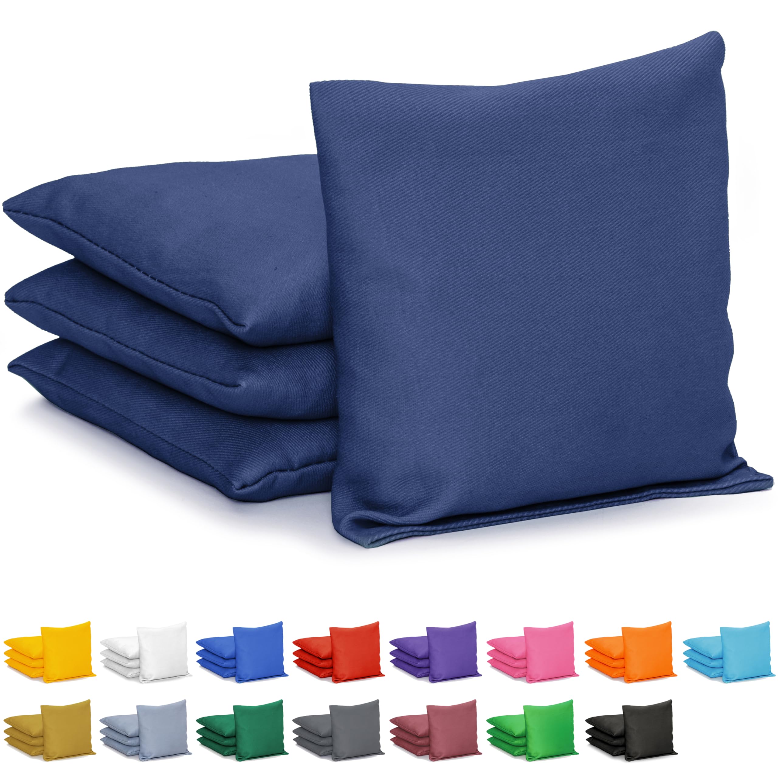 GoSports Cornhole Bean Bags Set of 4 - Regulation All Weather - Classic Navy