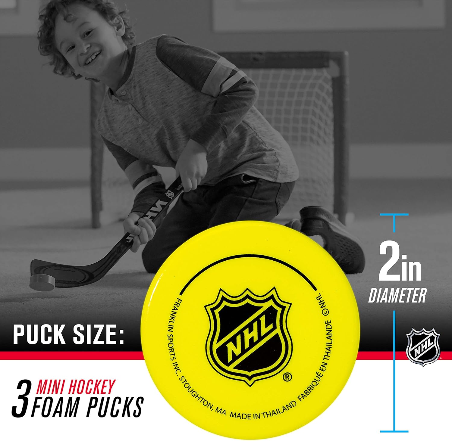 Franklin Sports Mini Foam Hockey Pucks - Indoor Knee Hockey Pucks for Kids - 3 Soft Foam Hockey Pucks - Assorted Colors : Sports & Outdoors