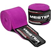 Meister Junior 108" Semi-Elastic Hand Wraps for MMA &amp; Boxing (Pair) | Premium cotton/spandex blend, sized for kids, women and smaller hands for boxing, MMA and Muay Thai
