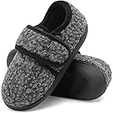 Bigwow Boys Winter Slippers Cozy Faux Fleece with Hook&Loop Strap, Memory Foam Insole, Non-Slip Sole, Indoor Outdoor Warm House Shoes (Black/Grey)