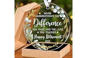 HEXMOZ Retirement Gifts - Retirement Gifts for Women, Men 2025 - Retired Ornament 2025 - Retired Gift for Coworker, Boss, Employee, Teacher, Nurse, Woman, Man - Acrylic Christmas Ornament Keepsake