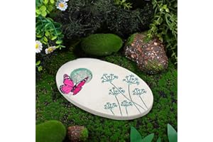AceOrbit Butterfly Puddler Garden Stone Butterfly Bath Watering Feeder Station Attracts Pollinator Butterflies with Water & Mineral Holder for Garden Lawn Decor