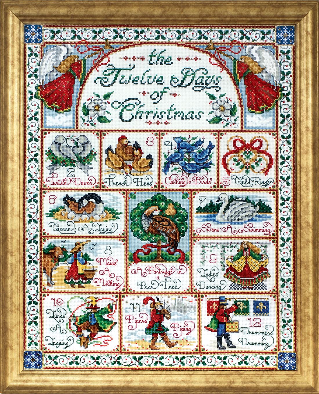 Design Works 12 Days of Christmas, Multi-Color,White