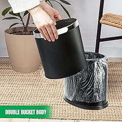 Brelso 'Invisi-Overlap' Metal Trash Can, Open Top