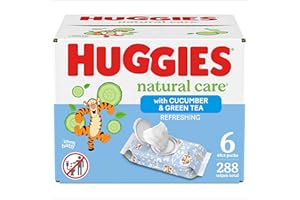 Baby Wipes, Huggies Natural Care Refreshing, SCENTED, Hypoallergenic, 6 Flip Top Packs, 288 count