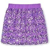 Sparkly Sequin Skirt for Girls Toddler & Kids Elastic Waistband Skirts with Lining