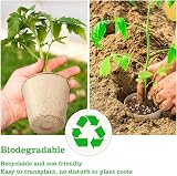 KINGLAKE Biodegradable 6cm Fibre Plant Pots 100Pcs with Labels view 3