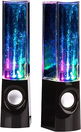 multi colored illuminated dancing water speakers