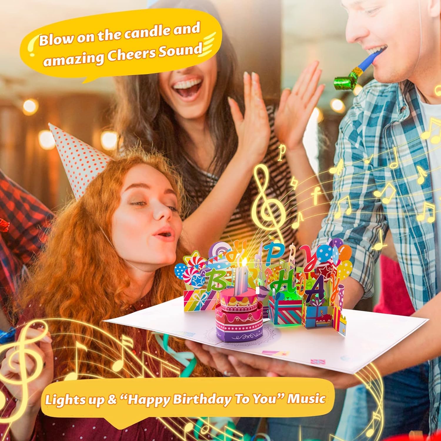 Interactive 3D Birthday Card - Blowable Candle & Happy Birthday Music - View #4