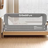 Foldable Bed Rail for Toddlers, 59in Reinforced Carbon Steel Frame&Connectors, Breathable Cationic Fabric, Safety Toddler Bed Rails for Queen, King, Twin, Full, No-Tool Setup.