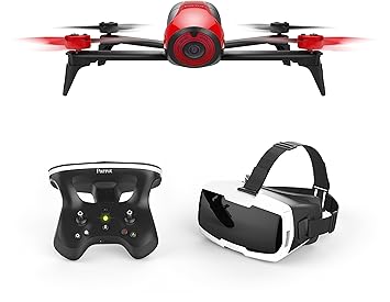 Parrot Bebop 2 FPV Drohne im Set mit Skycontroller und FPV-Brille rot