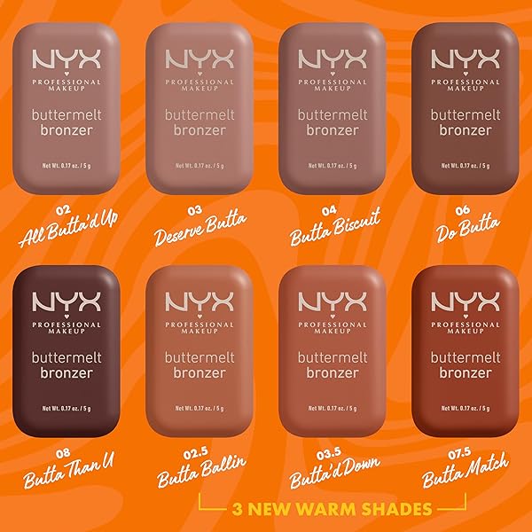 NYX PROFESSIONAL MAKEUP MATTE BUTTERMELT BRONZER, LONGWEAR FACE MAKEUP WITH UP TO 12 HOURS OF WEAR, VEGAN FORMULA – BUTTA OFF (MEDIUM DEEP GOLDEN)