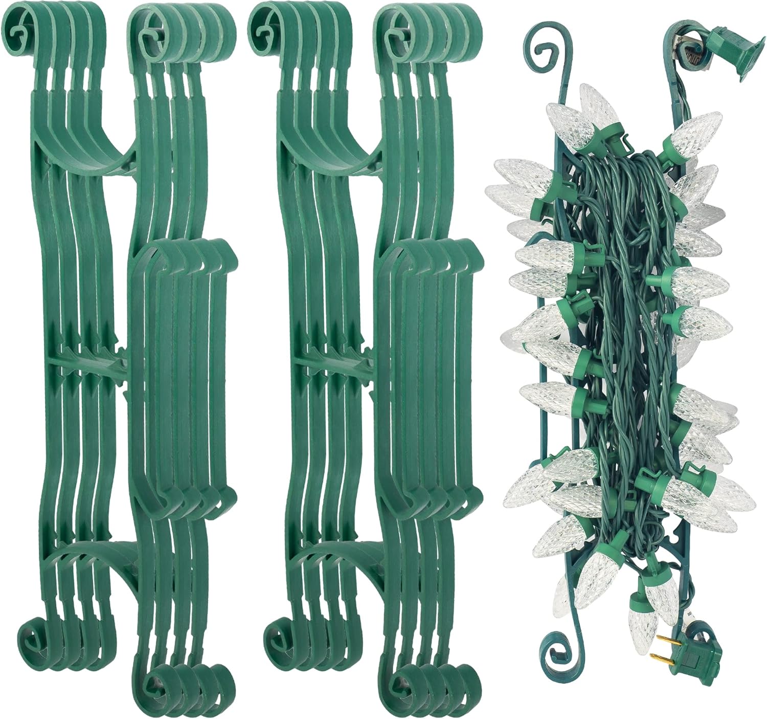 Holiday Décor Storage - Dazzle Bright 8 Pack Christmas Lights Storage Holder, Holiday Light Storage for All Purpose Light Cord Wind Up, Christmas String Lights Organizer Holder