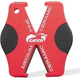 Gatco 6224 Super Micro-X Sharpener &ndash; Small Portable Two-Stage Handheld Knife-Sharpener with Medium &amp; Fine Ceramic Rods &ndash; Easy Manual Pocket Sharpening Tool for Kitchen, Hunting &amp; EDC Pocket Knives