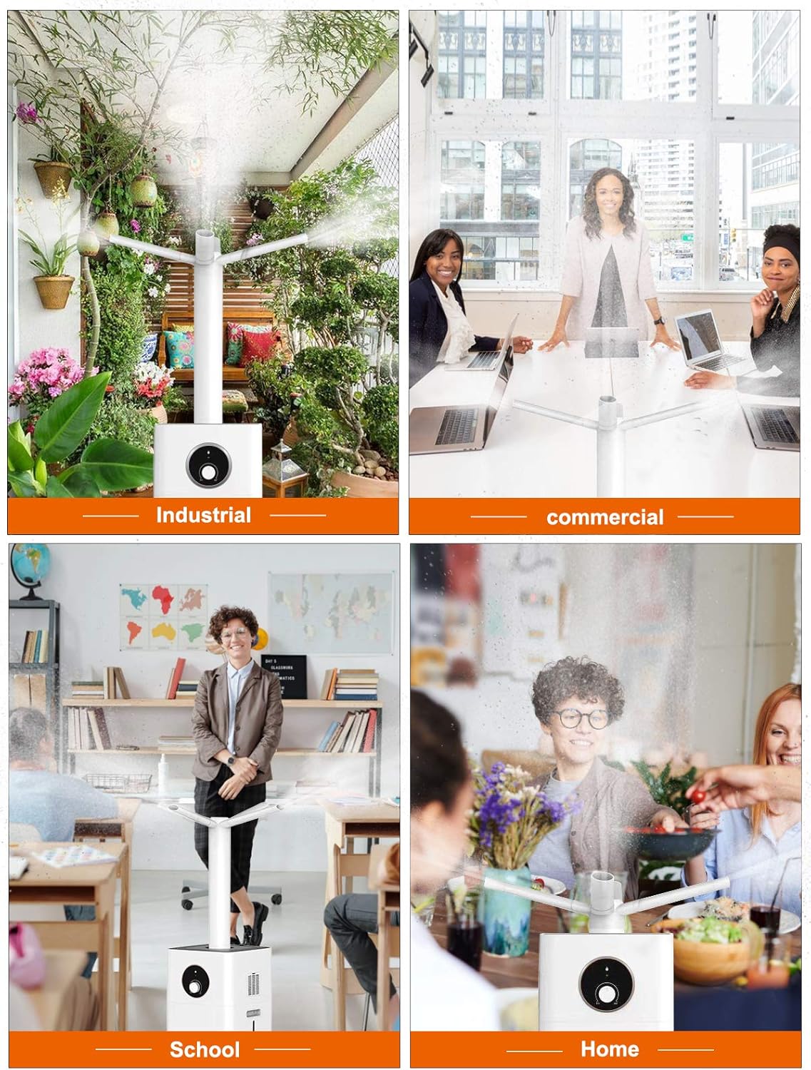 DUOLANG 23L Cool Mist Humidifiers for Large Room 2000 sq.ft, 6Gal Top Fill Ultrasonic Humidifier Quiet with 360° Mist Tube 4 Speeds Humidity for Home Office Workshop Greenhouse, Easy to Clean, White: Kitchen & Dining