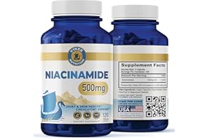 Vykee Nutrition Niacinamide Capsules – 500mg High-Potency Vitamin B3 | Vegan, Non-GMO | Supports Energy Metabolism, Skin Health & Cellular Repair | 120 Capsules