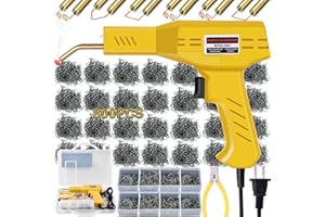Wrdlosy Plastic Welder, 800PCS Staples, Plastic Welding Kit, Must Have for DIYers, Instant On/Off, Plastic Welder Kit, Bumper Repair Kit Plastic Repair Kit, Portable Toolbox (Yellow)