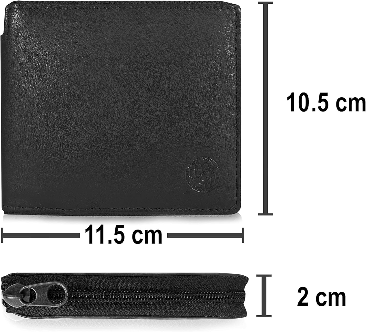 Roamlite Zip Around Men’s Designer Wallet, Zipped Up Real Leather with Removable Cards Holder 9