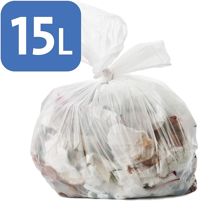 400 x Alina 15L Polythene Pedal Bin Liner / Bathroom Bin Bag