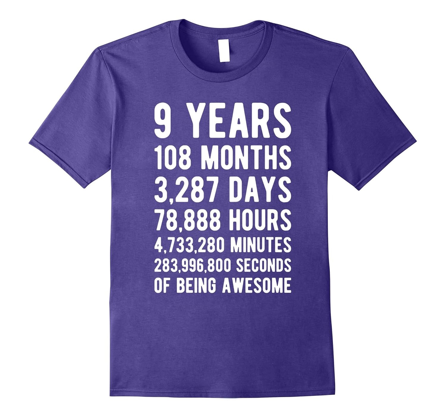 9th Birthday Gift T Shirt 9 Years Old Being Awesome Tee-ANZ