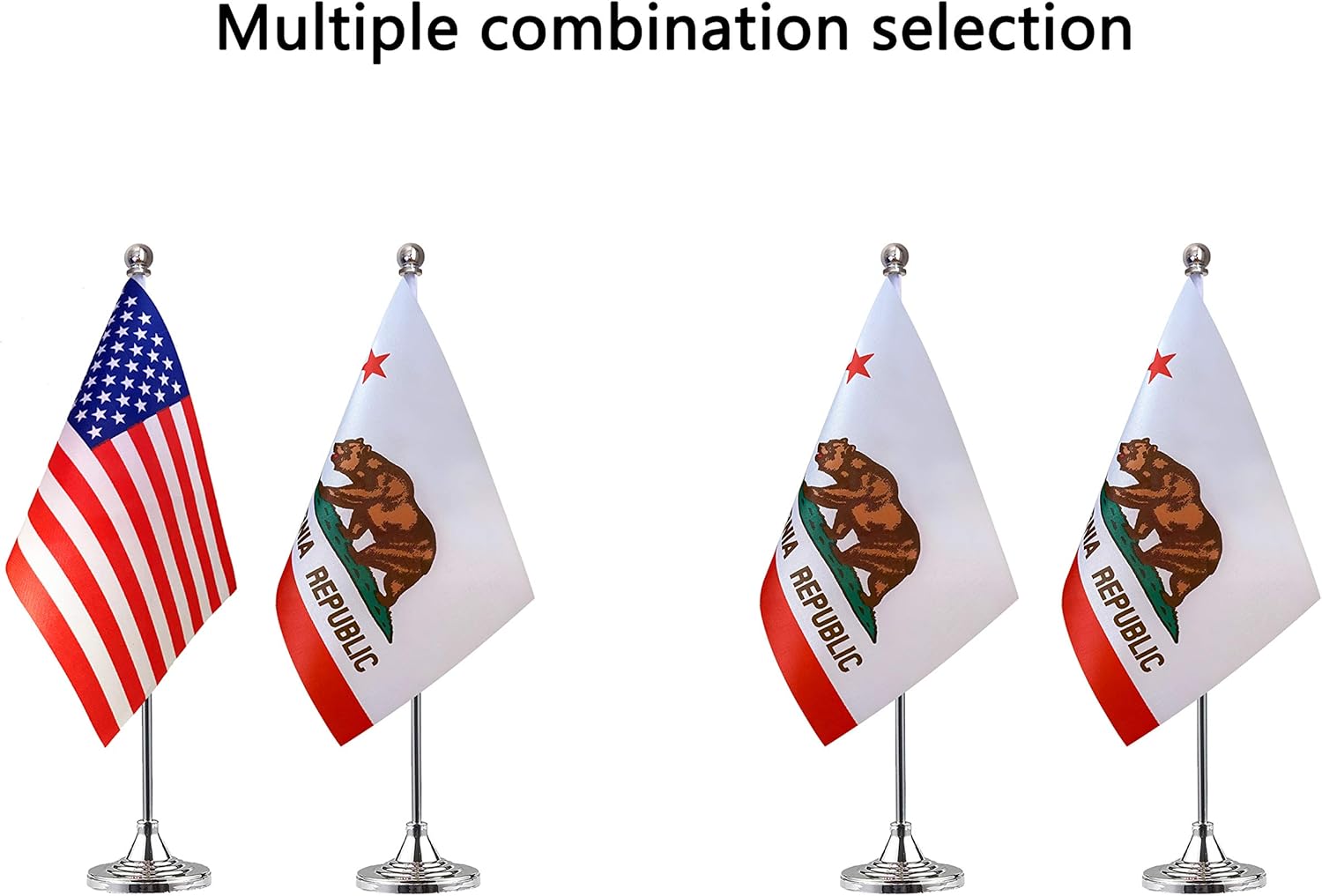 WEITBF California State Desk Flag Small Mini California CA Office Table Flag with Stand Base,2 Pack: Garden & Outdoor