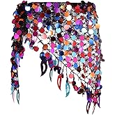 MECCANIXITY Women's Belly Dance Hip Scarf with Sequins Triangle Wrap Skirts Waist Chain